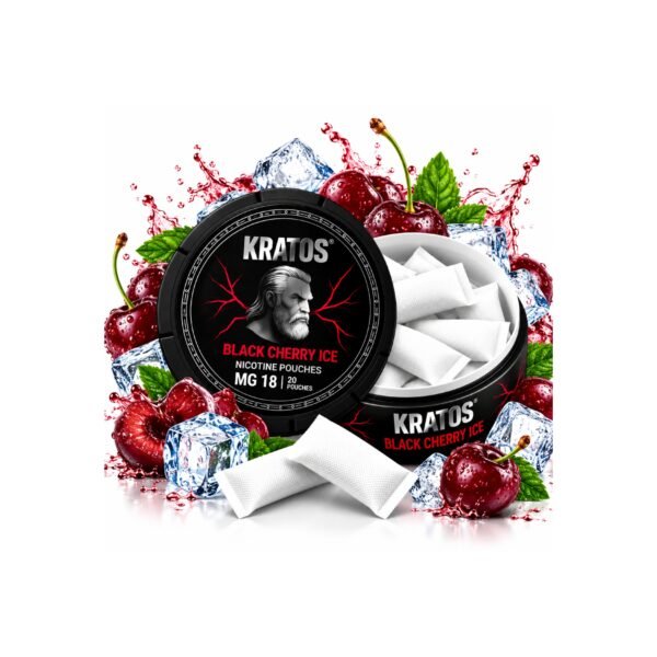 Kratos Black Cherry Ice 18 mg Slim Nicotine Pouches