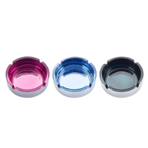 ROUND-COL-PLATING-GLASS-ASHTRAY.jpg Round Col Plating Glass Ashtray