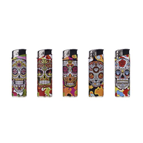 3661075266998 Color Skull Refillable Electronic Lighter