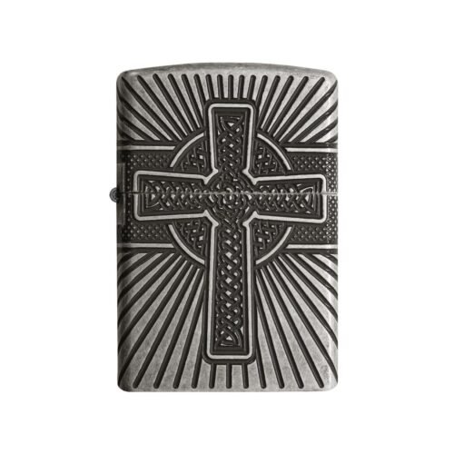 Zippo Celtic Cross Antique Silver Armor